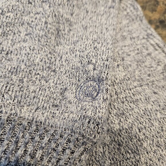 Fat Face women's marled gray/navy three- button sweater - Picture 3 of 7